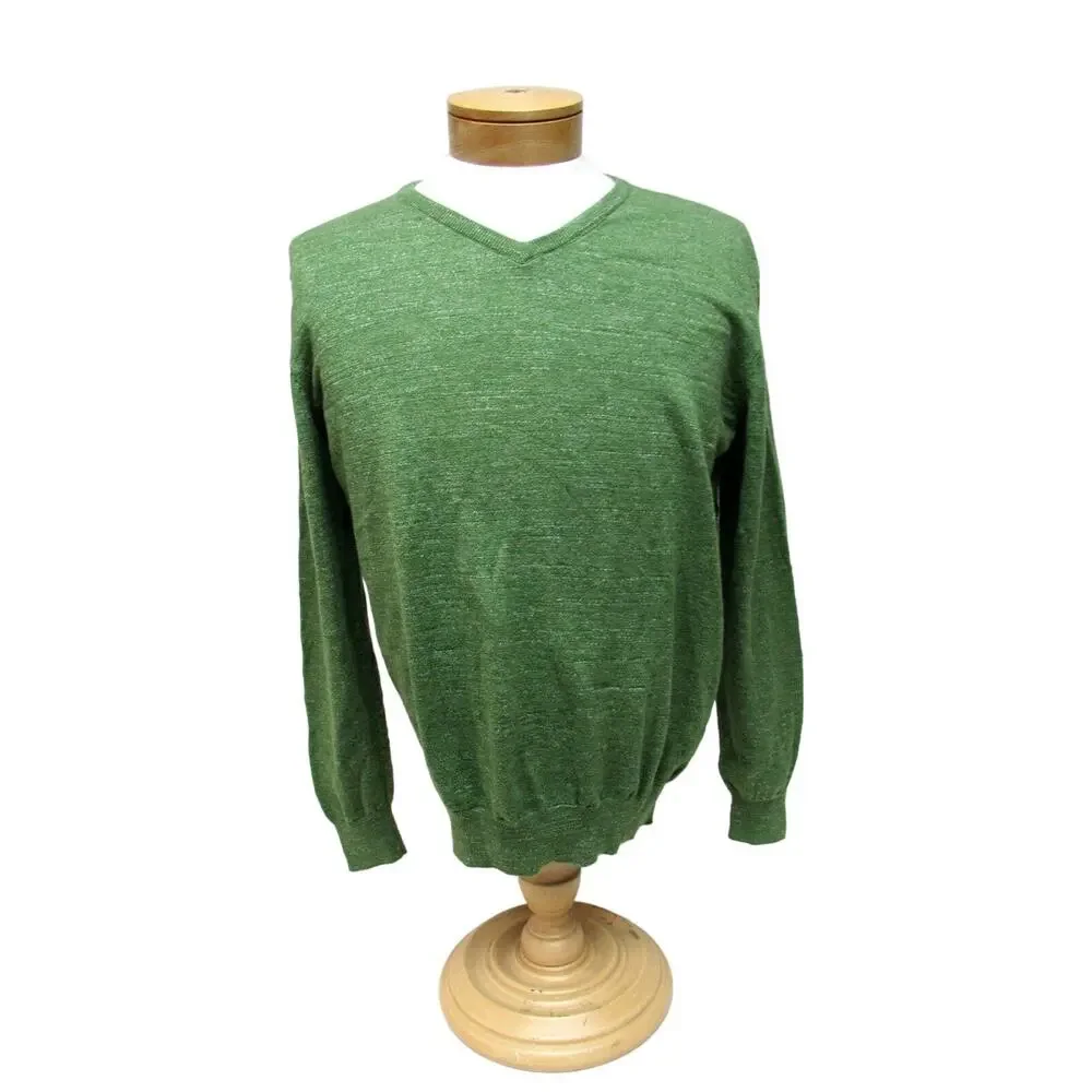 J. Crew men's size L Large green 100% cotton sweater knit